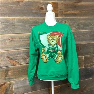 Vintage 80s Irish Teddy Bear Crewneck Sweatshirt